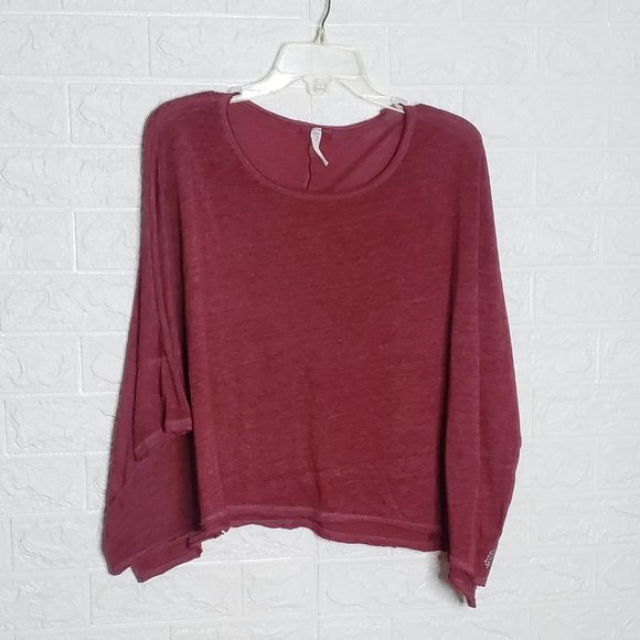 FREE PEOPLE MOVEMENT EUC ANTHRO BURN BABY BURN RED LOOSE FIT TOP - Picture 3 of 5